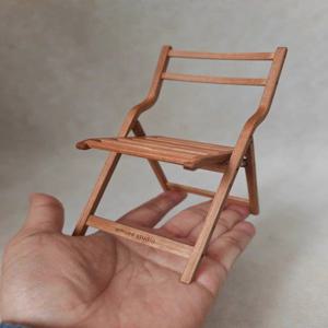 1/6 인형 집 모델 가구 액세서리, 단단한 나무 접이식 등받이 의자, Bjd Blyth 군인 롤 미니어처 장면 소품 소파