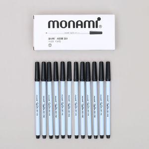 모나미 사인펜 검정싸인펜 12개입 흑색