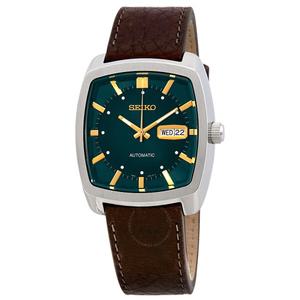 세이코 SEIKO SNKP27 오토매틱 스퀘어 네모 그린 녹판 가죽 남자 패션 손목 시계
