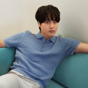 [롯데백화점]리얼지오지아 [4컬러] 25SS 가먼트워싱 케이블 꽈베기 반팔 니트카라티 ADF2ET1802 CM9344