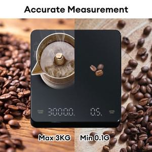 스마트 타이머가 있는 에스프레소 주방 커피 체중계, 고정밀 바리스타 전자 가정용 3kg, 0.1g