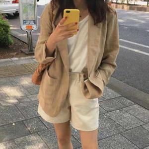 [OF4MM04P]봄여름 가을 정장 오피스룩 내추럴 린넨 자켓