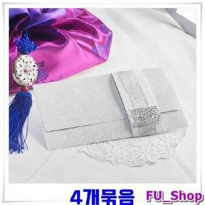 ForU532 은장식띠지 용돈봉투 현금봉투 백색 고급봉투 4개 축하봉투 돈봉투 설날봉투