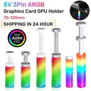 ARGB 그래픽 카드 GPU 거치대 지지대 조정 가능한 텔레스코픽 회전식 알루미늄 합금 자석 베이스 데스크탑