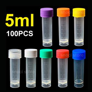 5ml PP 실험실 극저온 보존 튜브 Cryotube 냉동 튜브 원심 분리기 볼륨 바이알 병 스크류 캡 100pcs