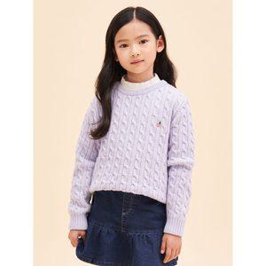 [BEANPOLE KIDS] [Essential] 케이블 풀오버 니트  라이트 퍼플 (BI3851UE1V)