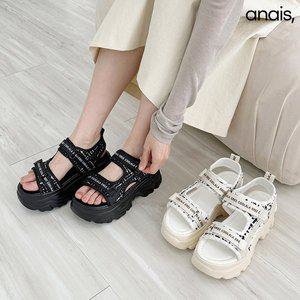 [아나이스] 트위드 통굽 스포티 샌들 7cm_24SS273 [무료배송]
