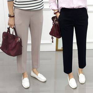 여성 9부 배쏙 와이드 밴딩 배기 슬랙스 정장바지 2 Colors 빅사이즈