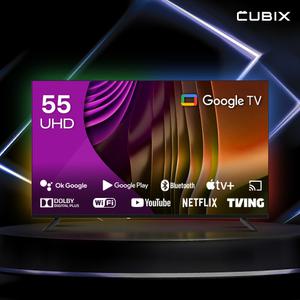 큐빅스 55인치 스마트 TV UHD 4K LED 140cm 구글 안드로이드 에너지1등급 5년AS보증 GTCBX55UHD-A1