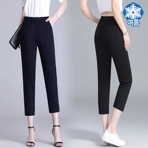 힙제이  S XL) 쿨링아이스 8부 슬랙스 8부바지 여성 여름바지