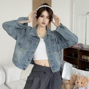 루즈핏 블래이저 청자켓 멋스러운 포켓 중청 (3ezRm)
