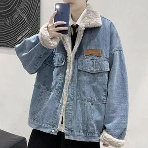 남자 데님 빅사이즈 청자켓 남녀공용 트렌디한 재킷 루즈핏 면 패딩 플리스 안감 다용도 쿨 코트 가을 겨울