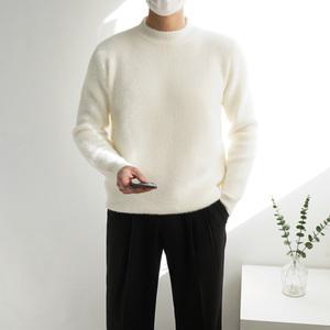 [쿼터]남자 두툼 극세사 앙고라 모크넥 라운드 니트 4color