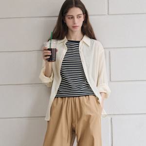 스내피 웨이퍼 코튼 셔츠 [YELLOW BEIGE]