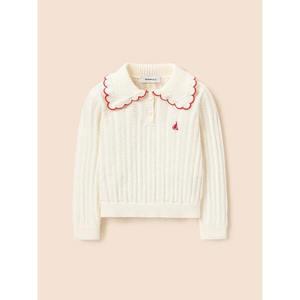 [BEANPOLE KIDS] 여아 스칼럽 칼라 포인트 니트 스웨터  아이보리 (BI5251G020)