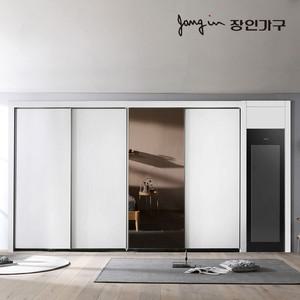 장인가구 단테 모던 미러 스타일러 슬라이딩 붙박이장 30cm