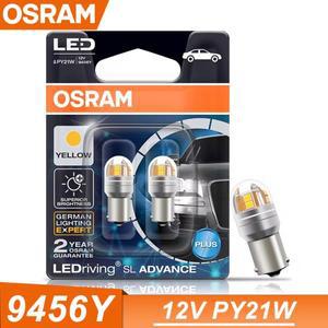 호환OSRAM LED 드라이빙 SL 어드밴스 PY21W BAU15S 옐로우 앰버 컬러 자동차 방향 지시등 테일 램프 업그레