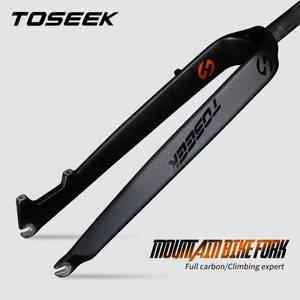 TOSEEK TFKSL 카본 포크 스트레이트 튜브 Mtb 자전거 프론트 Garfo Carbo 700c 26ER 275ER 29ER 29