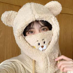 귀덮개 방한 귀달이 털모자 곰돌이 캐릭터 가을 군고구마 뽀글이귀달이 모자 여자 귀여운