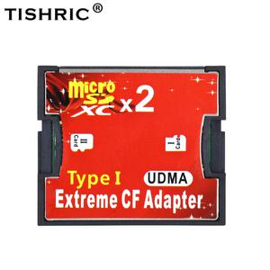 cf카드 메모리카드  TISHRIC 더블 TF-CF 어댑터 2개 포트 지원 마이크로 SDXC/마이크로 SDHC/마이크로 SD