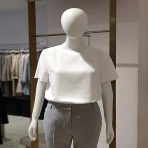 [에꼴드파리] 라운드 넥 반팔 블라우스 P02RB34WBAP02Z