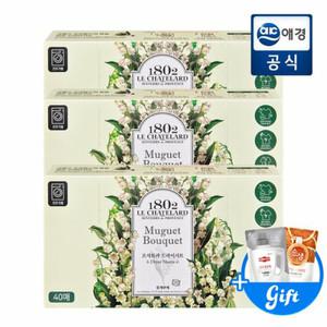 르샤트라 건조기용 드라이시트 뮤게부케 40매 x 3개 + 세탁세제 + 주방세제 Gift