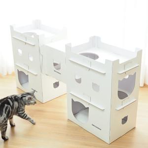고양이 종이 박스 DIY 모던 미니 캣타워 먼치킨 박스 DIY