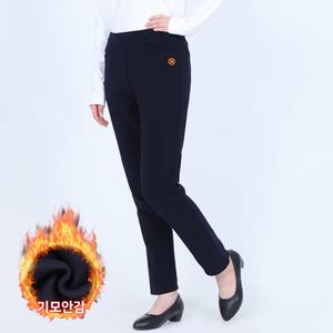 겨울 여성 등산바지 기모 고무줄 융 엄마 할머니 아웃도어 도톰한 와이드 팬츠 무지 편한 빅사이즈