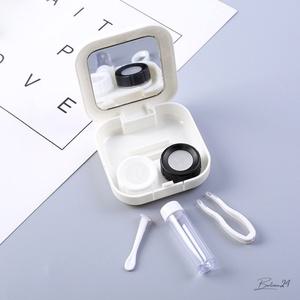 스퀘어 거울 렌즈케이스 화이트 5P 소프트렌즈 렌즈세척 다용도 메이크업보정 눈보호 이동용