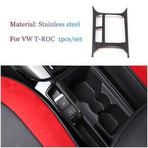 차량용보온컵 자동차 중앙 콘솔 물컵 커버 프레임 패널 스테인레스 스틸 인테리어 Vw - T ROC 2017