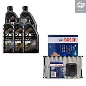 SK지크 그랜저HG 2.4 하이브리드 지크 X9 제로 0W20 5L 엔진오일+필터 세트 1182-2409
