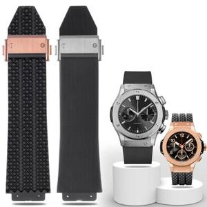 HUBLOT BIG BANG 클래식 시리즈 용 시계 스트랩 17mm-25mm 고무 블랙 블루 밴드 방수 실리콘 액세서리