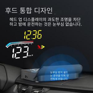 GEYIREN-HUD 헤드 업 디스플레이 자동 OBD2 GPS 듀얼 시스템 프로젝터 유리 보안 수온 알람 전자 액세서리