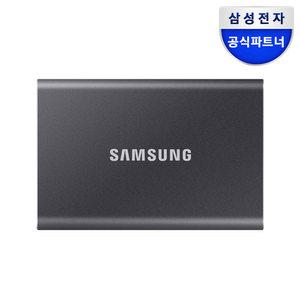 삼성전자 공식인증 포터블 삼성 T7 외장하드SSD 4TB 그레이 MU-PC4T0T/WW + 파우치 (정품)