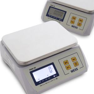 웨스 WAW 전자저울  3kg~30kg 계량 충전식 업소용 산업용 주방저울 아답터포함