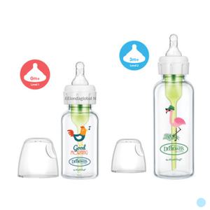 닥터브라운 배앓이 아기 유리 젖병 120ml + 250ml