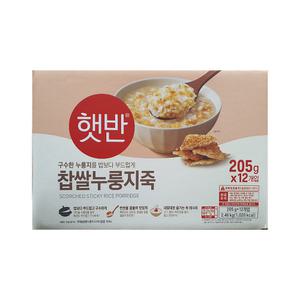 CJ 햇반 찹쌀 누룽지죽 205g x 12입