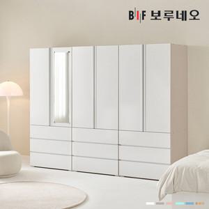 [착불]보루네오 타키 2400 HH세트 장롱 장농 이불장 안방 작은방 원룸 서랍 거울 8자