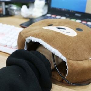 곰돌이 온열 마우스패드 USB발열 귀여운 캐릭터 D