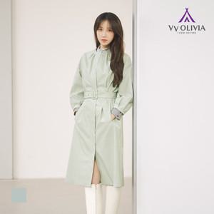 [비비올리비아] 에코 레더 롱 코트_VVBJN3S1361
