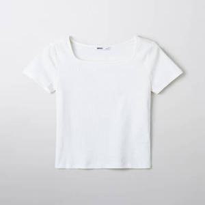 SPAO 스파오 [코튼스판] 골지 스퀘어넥 세미크롭 반팔티_SPRWF26G05 547640