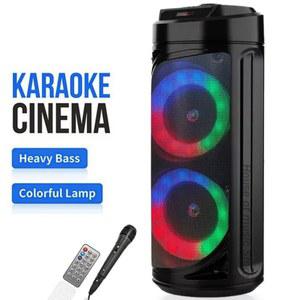 파티 박스 스피커 ZQS6212 200W 무선 칼럼 빅 파워 스테레오 휴대용 파란색 6.5인치 유선 마이크가있는 서브 우퍼베이스 노래방