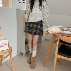 [하프클럽/]에이라인치마 빅체크 키작녀 겨울코디 미니스커트