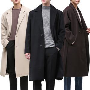 겨울 남자 울 모직 누빔 코트/오버핏/롱/집업/니트/가디건/아우터