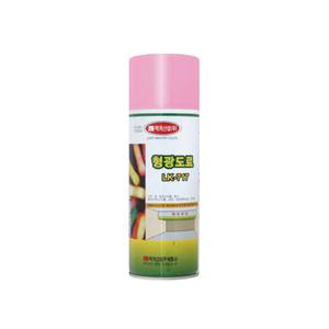 럭키 LK-717 형광 락카 스프레이 나무 철 플라스틱 핑크 녹색 황색 청색 420ml 1EA