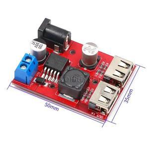 듀얼 USB DC-DC, 스텝 다운 벅 컨버터 보드, 자동차 충전기, 태양광 공급 모듈, LM2596, 9V, 12V, 36V, 5V,