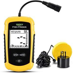 LUCKY Kayak Handheld Fish Finder Sonar LCD Wired Fish Finder Transducer Boat Water Depth Finders Dis