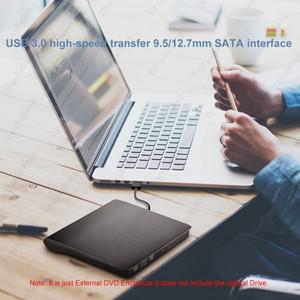 노트북 컴퓨터용 USB 3.0 C 타입 to SATA 외장 DVD CD-ROM 플레이어, 광학 드라이브 인클로저 케이스, 하드