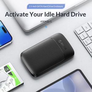 ORICO 외장 하드 드라이브 인클로저, USB C to SATA III, 6Gbps 디스크 케이스, 9.5mm, 7mm HDD SSD, 최대