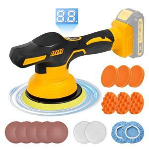 6인치광택기 무선 자동차 버퍼 폴리셔, 5000RPM 8 가변 속도 휴대용 궤도 키트, Dewalt 20V 배터리 없음)